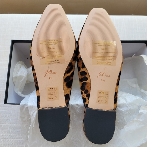 New! J.Crew Sz 9.5 Carolyn Mule Flats Shoes Leopard Calf-Hair - Picture 7 of 8